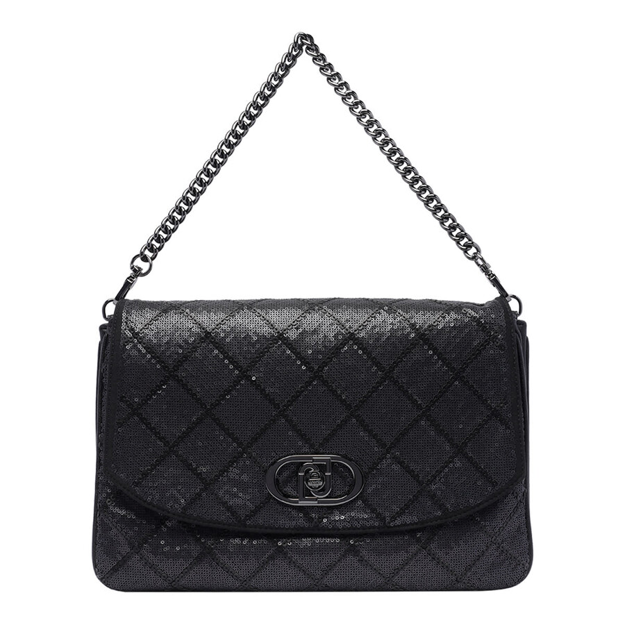 Liu •jo Liu-jo Large Logo Messenger Bag In Black