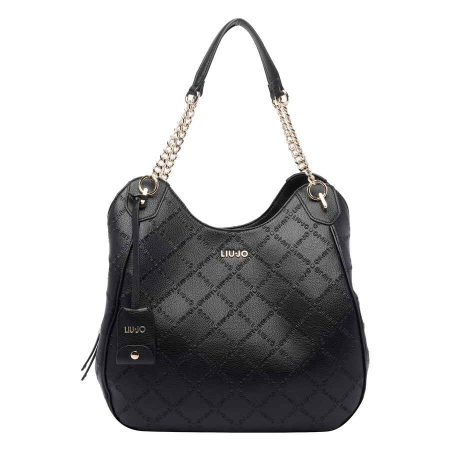 Liu •jo Liu-jo Large Logo Satchel Bag In Black