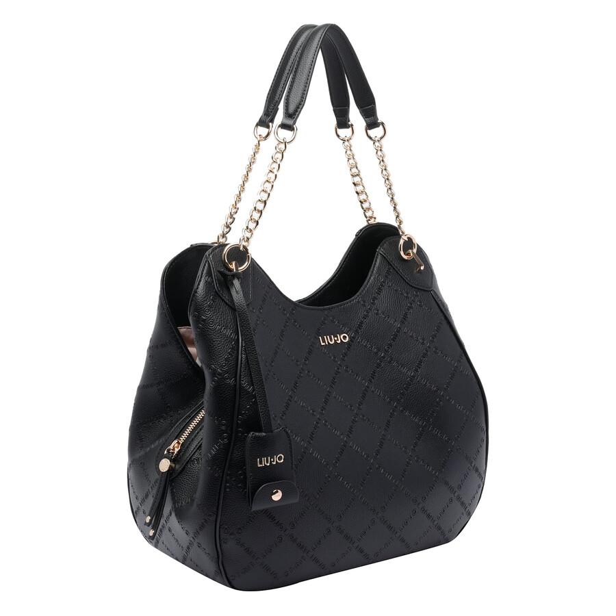 Liu •jo Liu-jo Large Logo Satchel Bag In Black