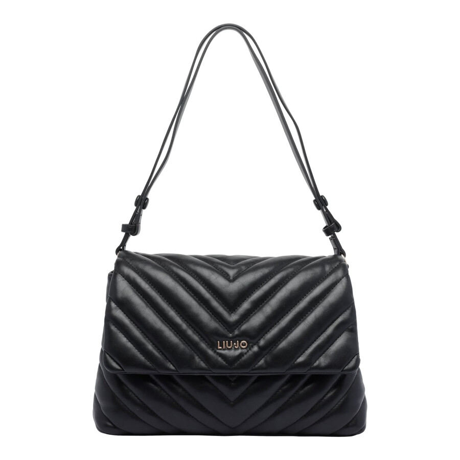 Liu •jo Liu-jo Logo Crossbody Bag In Black