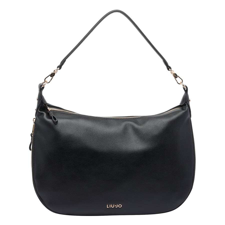 Liu •jo Liu-jo Logo Hobo Bag In Black