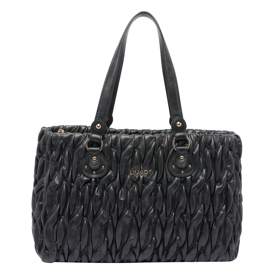 Liu •jo Liu-jo Logo Medium Tote Bag In Black