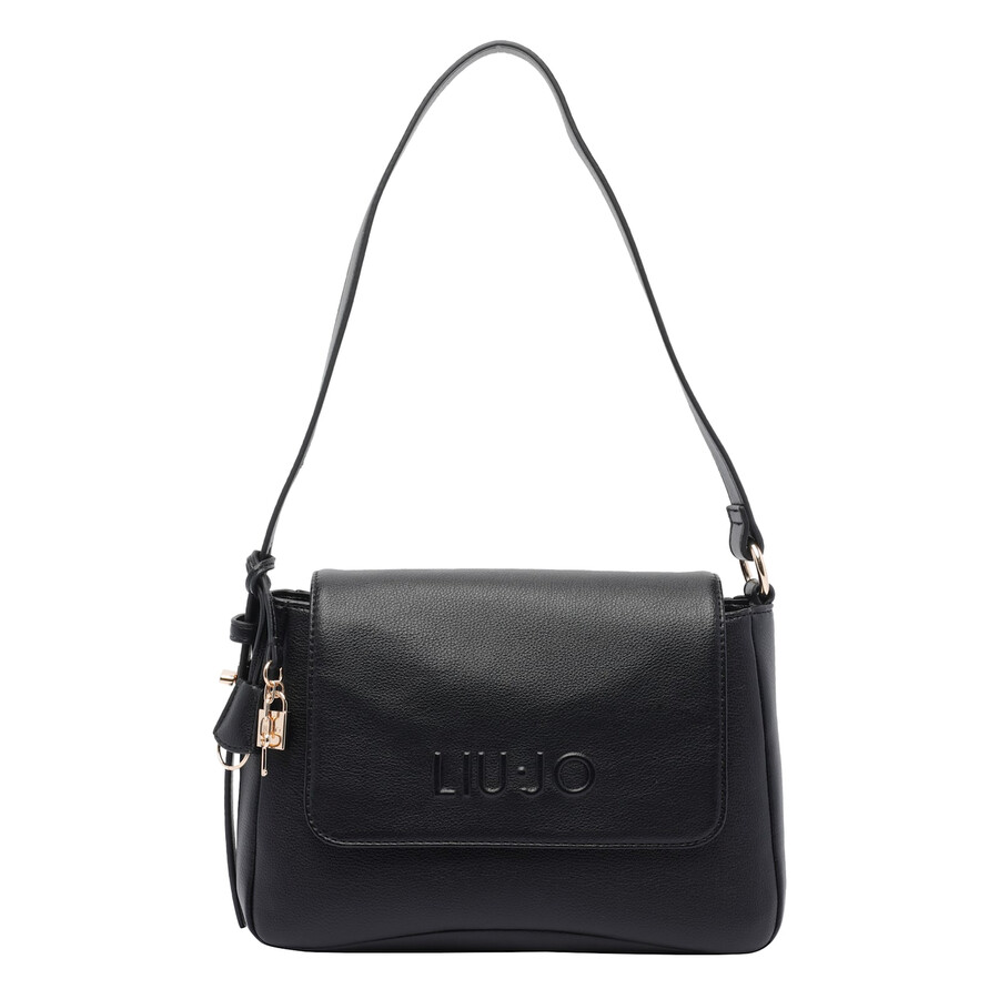 Liu •jo Medium Logo Hobo Bag With Adaptable Strap In Black