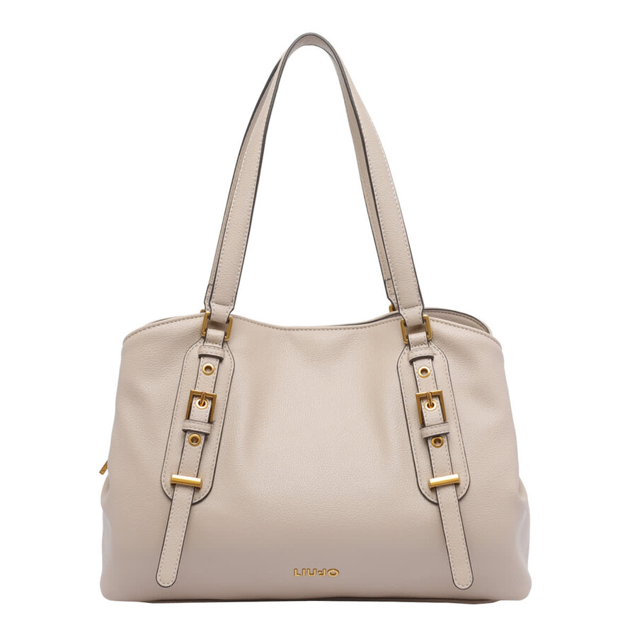 Liu •jo Liu-jo Medium Logo Satchel Bag In Neutral