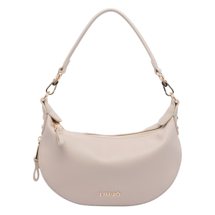 Liu •jo Liu-jo Small Logo Hobo Bag In Neutral