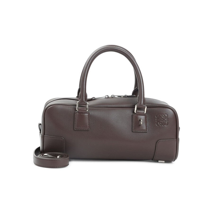 Loewe Structured Rectangular Handbag In Premium Calfskin Leather In Brown