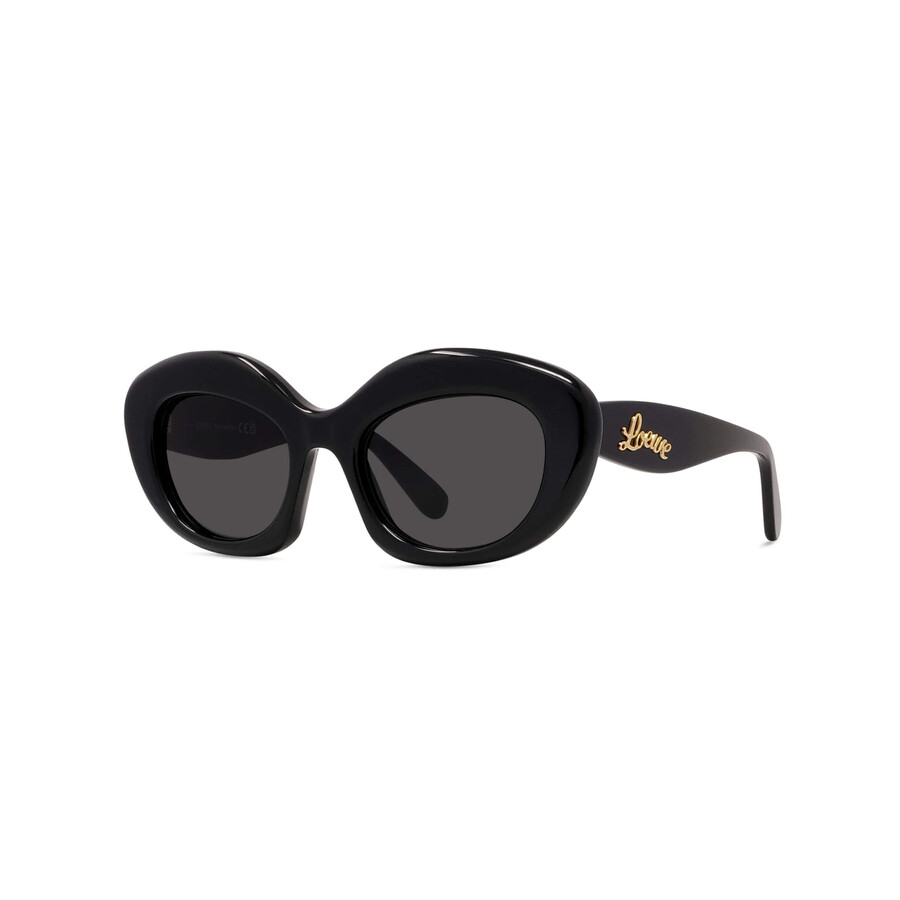 Loewe Curvy Smoke Cat Eye Ladies Sunglasses Lw40153f 01a 54 In Black