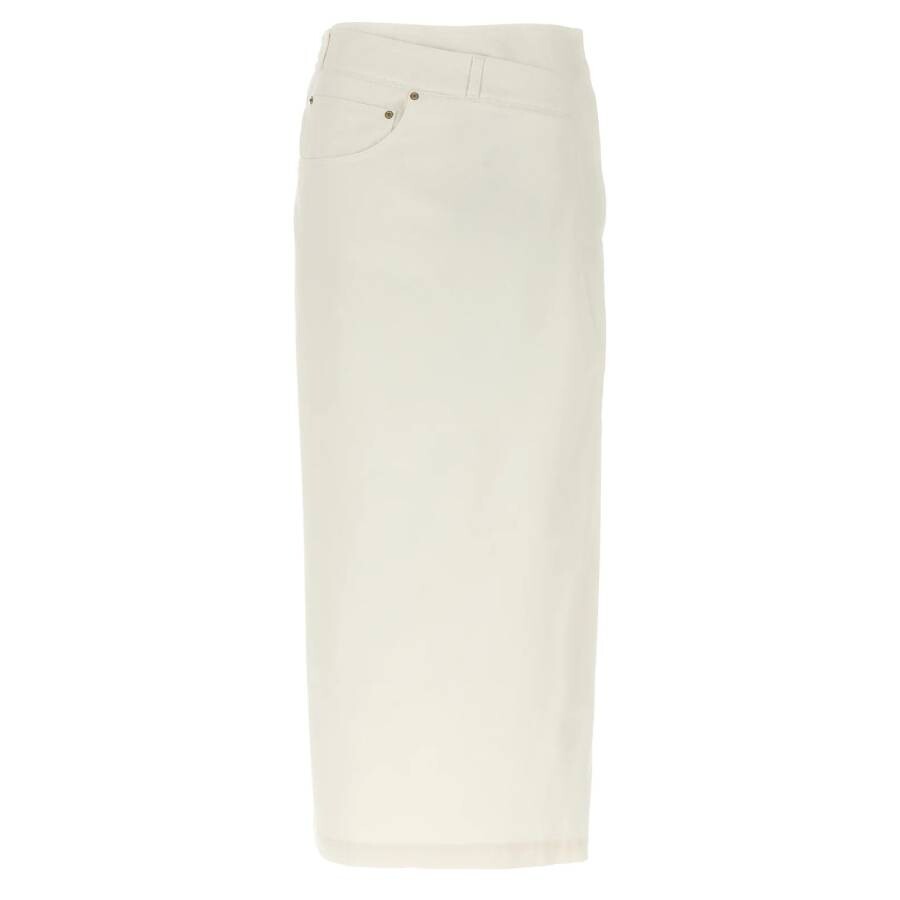 Loewe Deconstructed Cotton Denim Skirt In White