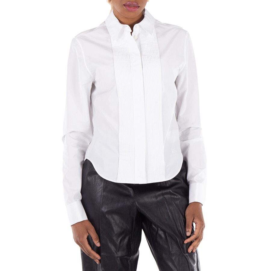Front Button Pleated Cotton Shirt