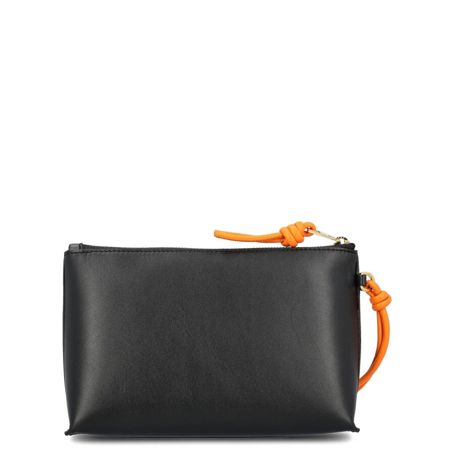 Loewe T-knot Leather Pouch In Orange/black