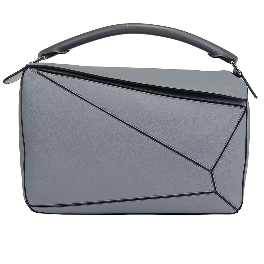 Loewe Ladies Grey Large Puzzle Bag In Soft Grained Calfskin 322.12.S19
