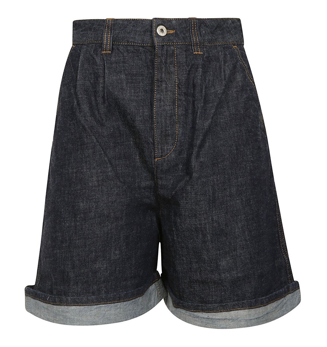 Loewe Ladies Short Flared Denim Shorts 