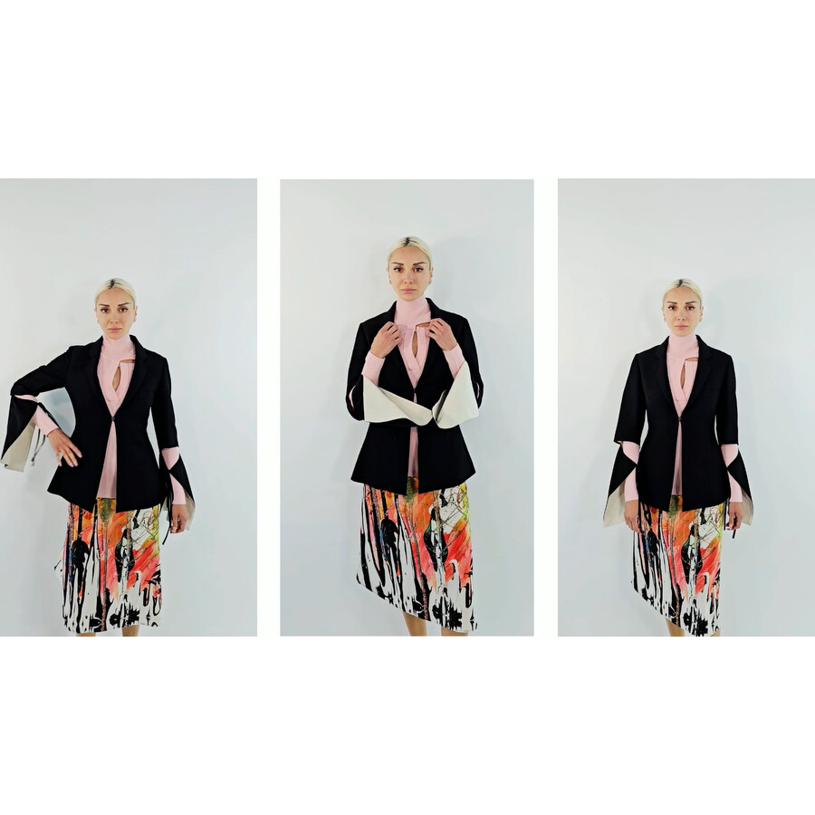 Loewe Ladies Tie-cut Sleeve Panel Linen Jacket, Brand Size