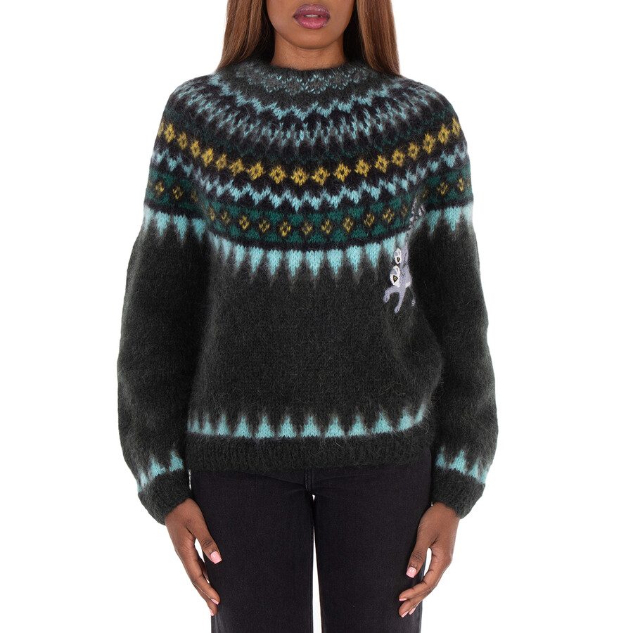 Lemur Patch Round Neck Sweater