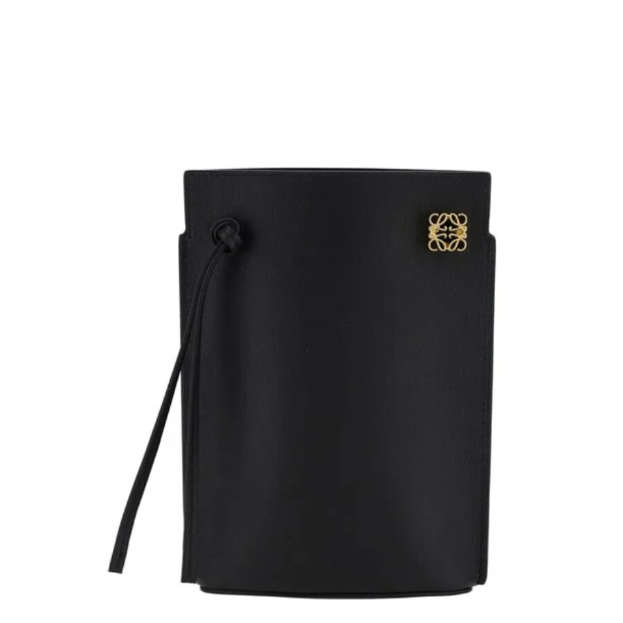 Loewe Dice Pocket Leather Shoulder Bag In Black