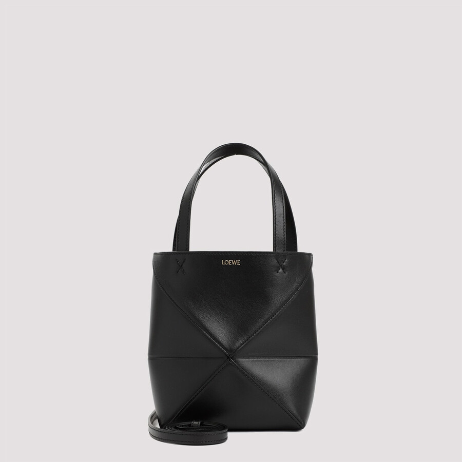Loewe Puzzle Fold Tote Mini In Black