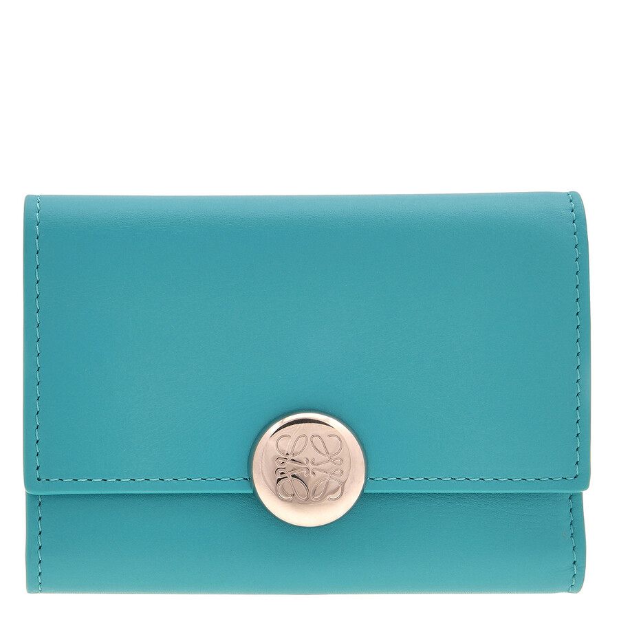 Loewe Small Vertical Calfskin Wallet In Green