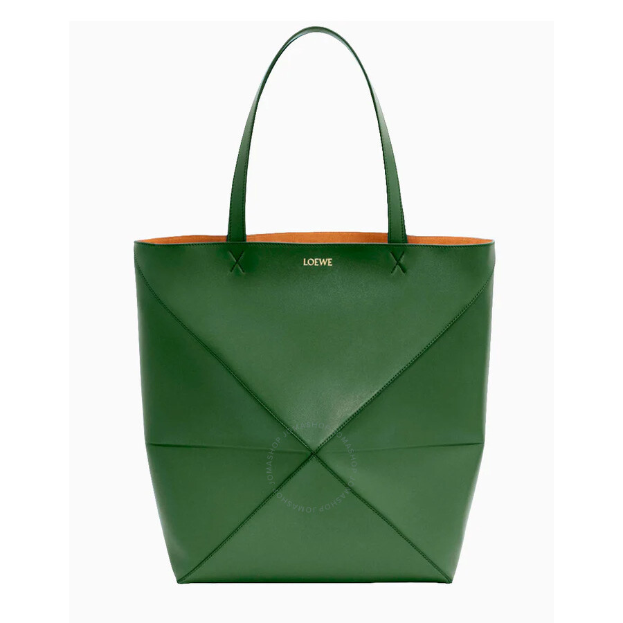 LOEWE セール★ PUZZLE FOLD TOTE★GREEN Puzzle Fold XL leather tote bag in green - Loewe | Mytheresa