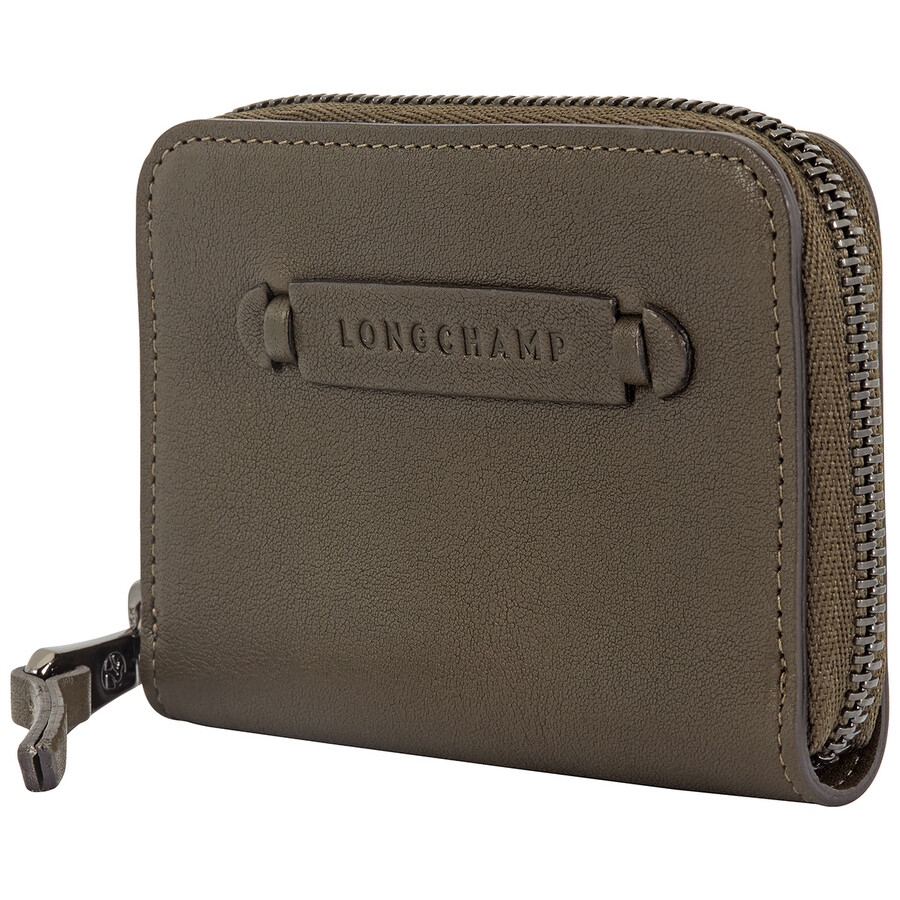 Longchamp 3D Khaki Leather Card Holder 30001770A23 3597921737209