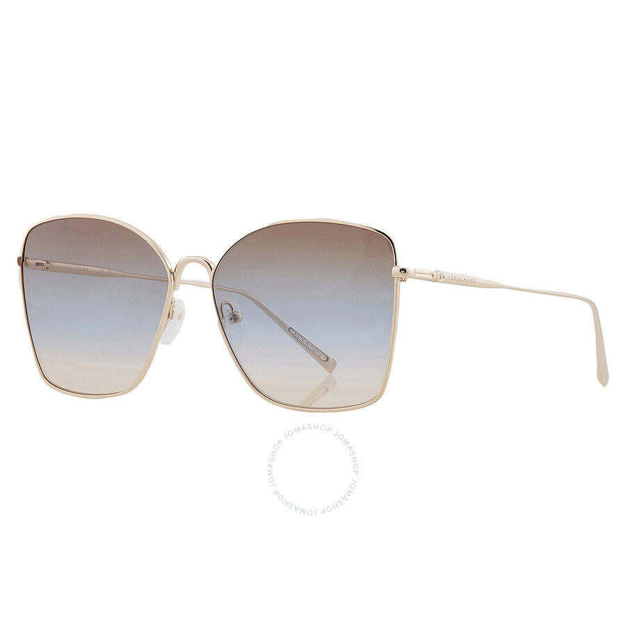 Longchamp Blue Grey Gradient1 Butterfly Sunglasses Lo117s 714 60 In Blue / Gold / Grey