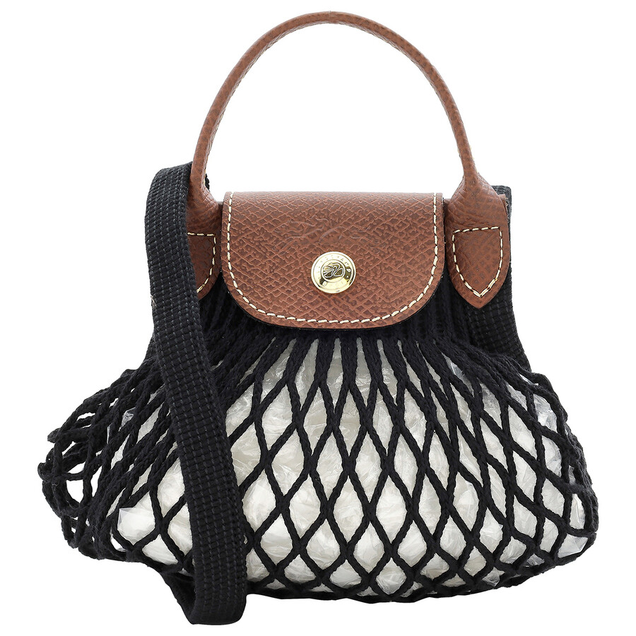 Longchamp Filet Mesh Le Pliage Xs Bag In Black In Black