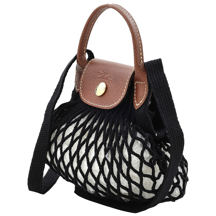 Longchamp Filet Mesh Le Pliage Xs Bag In Black In Black