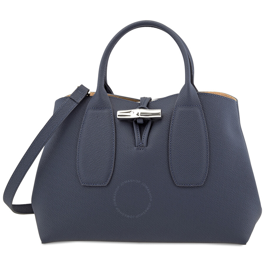 Longchamp Ladies Roseau Top Handle Bag In Pilot Blue Longchamp