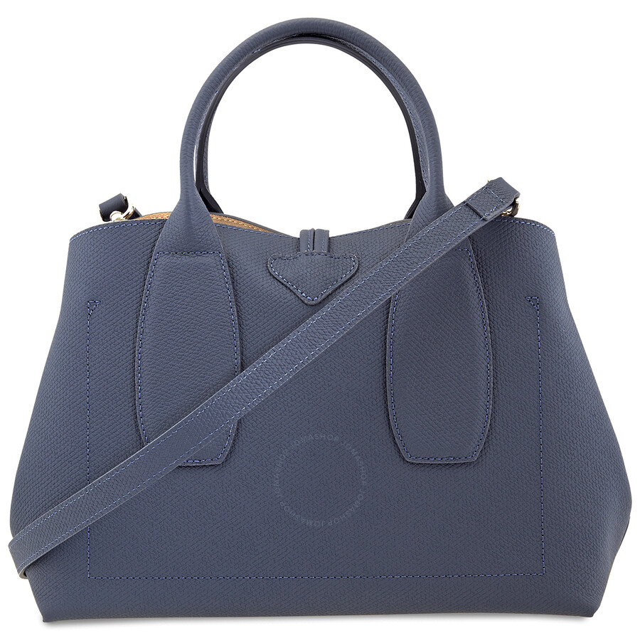 Longchamp Ladies Roseau Top Handle Bag In Pilot Blue Longchamp