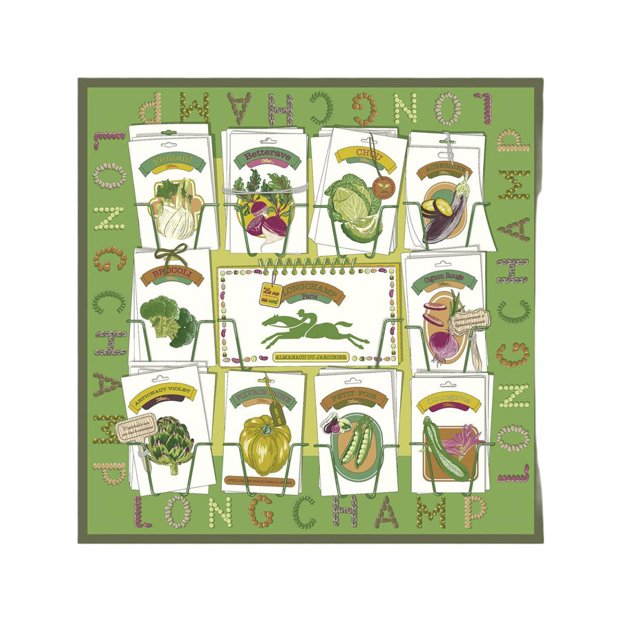 Longchamp Laurel In The Vegetable Garden Silk Scarf 50654GSO466