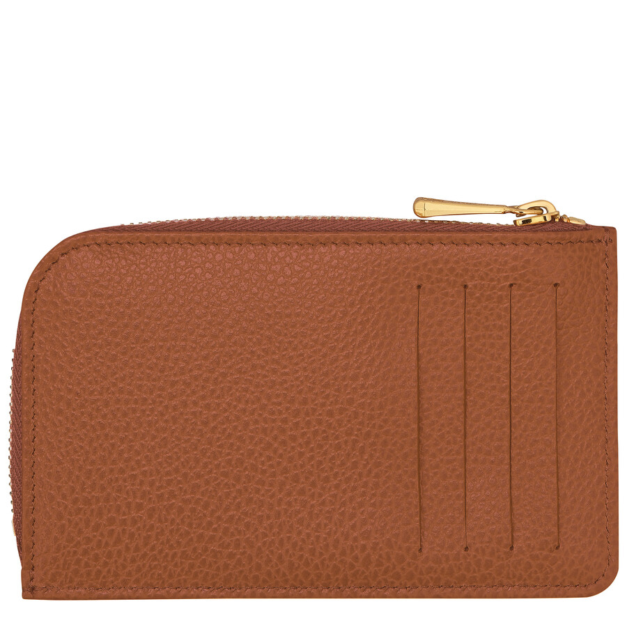 Longchamp Le Foulonne Card Holder Caramel In Brown
