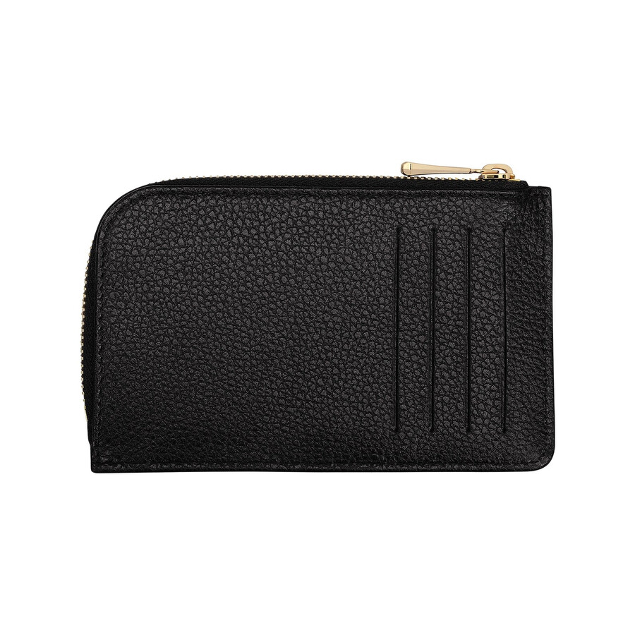 Longchamp Le Foulonne Leather Cardholder In Black