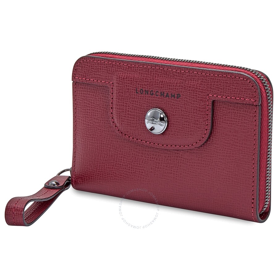 Longchamp Le Pliage Cuir Ladies' Belt Bag Coin Purse Mini Pouch ~NIP~  Burgundy