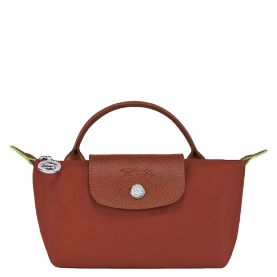 Longchamp Le Pliage Green Handle Pouch In Chestnut 34175919404