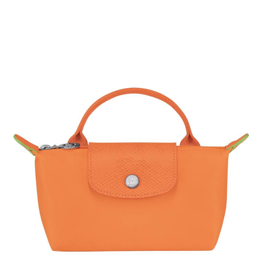 Longchamp Le Pliage Green Handle Pouch In Orange 34175919P54