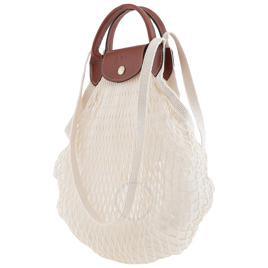 Longchamp Le Pliage L Filet Mesh Shoulder Bag In Ecru