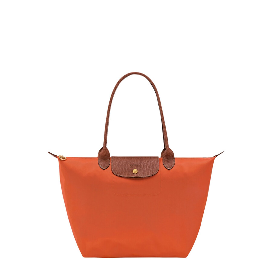 Longchamp Le Pliage Original Red Tote Bag With Embossed Logo In Canvas