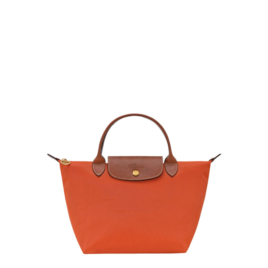Longchamp Le Pliage S Red Handbag With Engraved Logo In Recycled Canvas