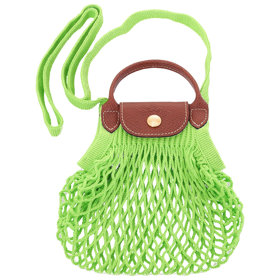 Longchamp Mini Le Pliage Filet Mesh Tote Bag In Green