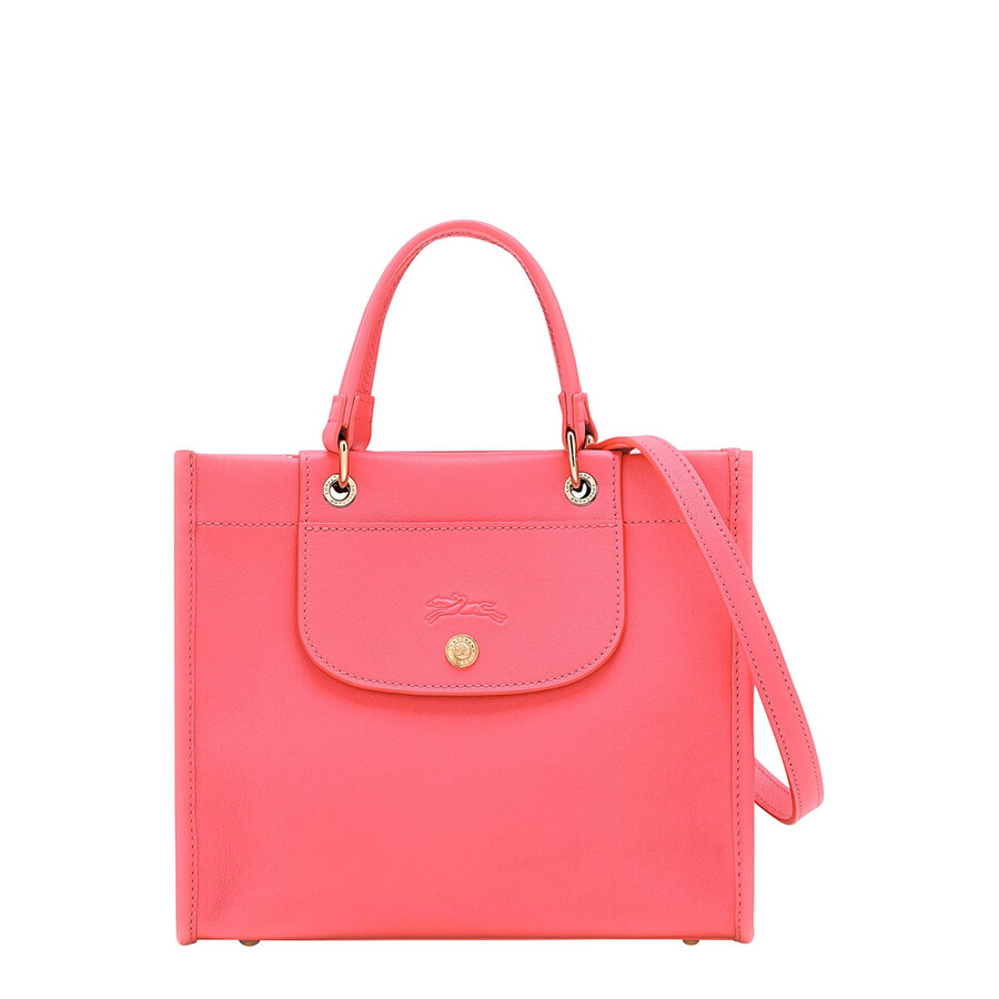 Longchamp Small Cabas Pink Handbag With Embossed Logo On The Front And Adjustable And Removable Shou In Pink