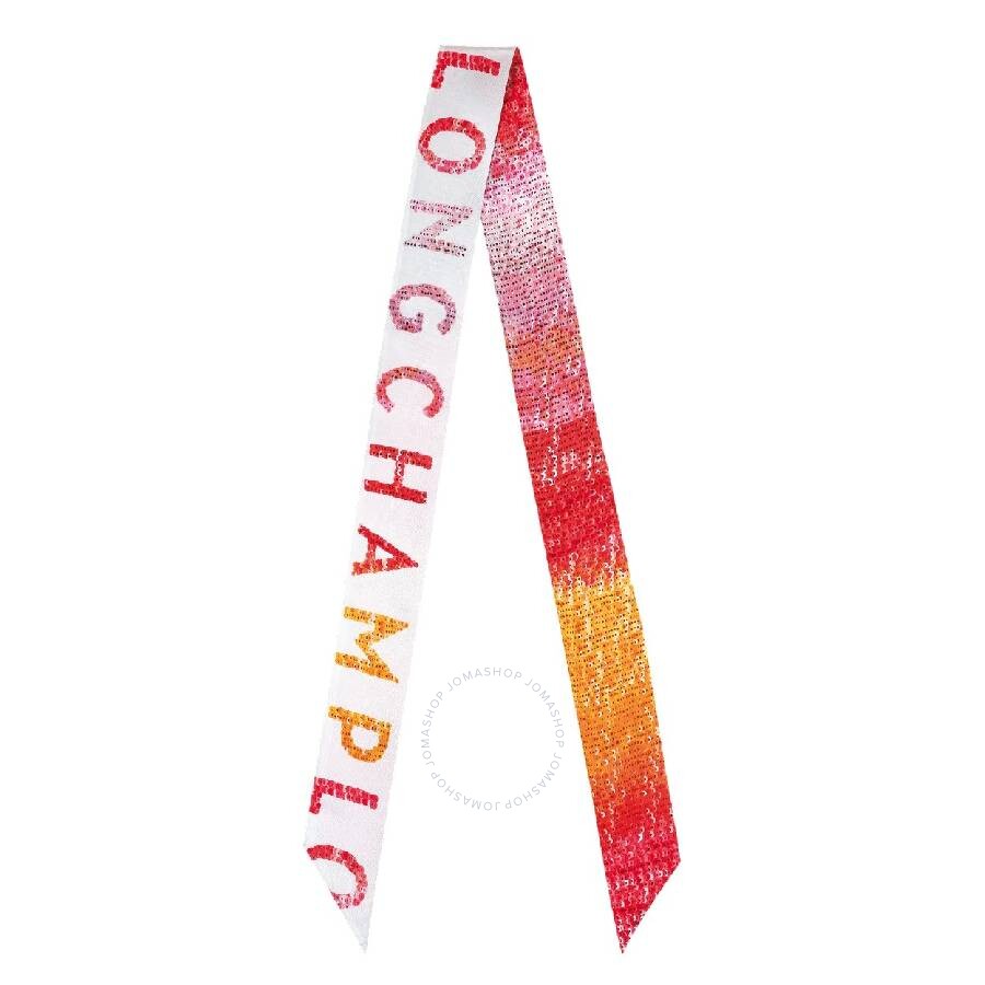 Longchamp Sunset Glitter Silk Headband In Red