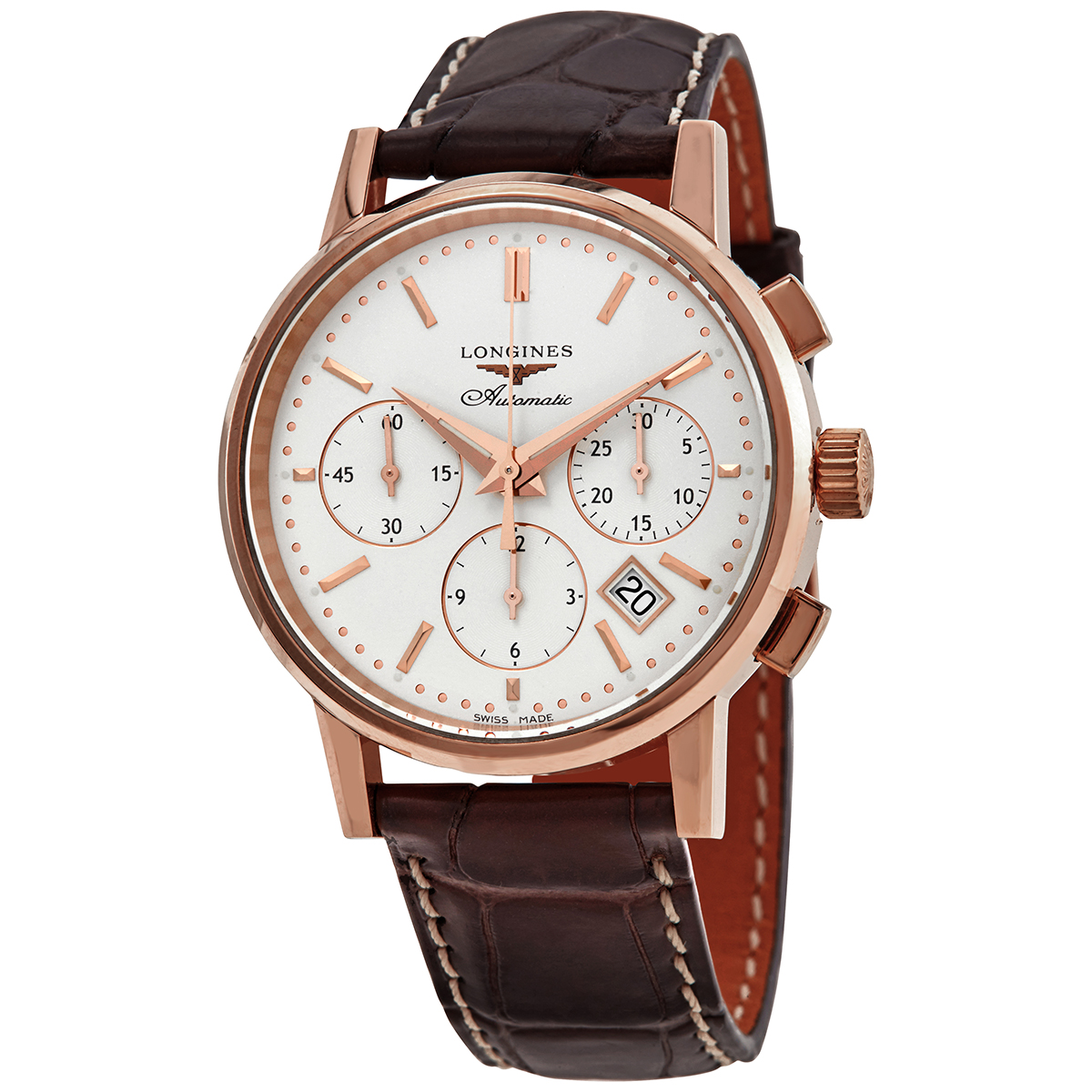 Longines Column Wheel 18kt Rose Gold Chronograph Automatic Men's Watch L2.733.8.72.2