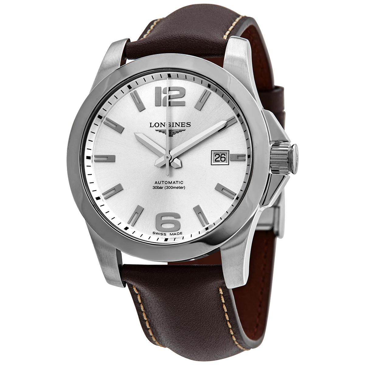 Longines Conquest Automatic Silver Dial Men's Watch L3.777.4.76.5
