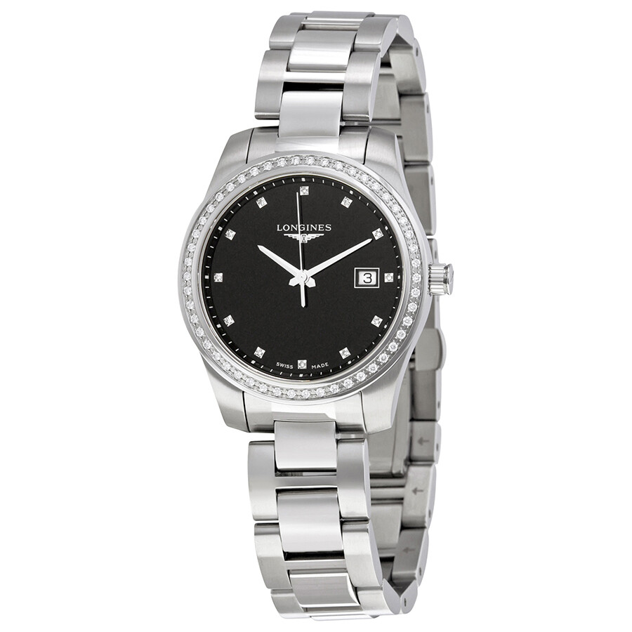 Longines Conquest Black Dial Diamond Ladies Watch L3.401.0.57.6