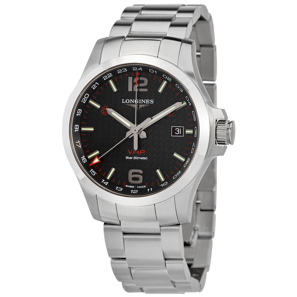 Longines Conquest Quartz Black Dial Men's Watch L3.728.4.66.6