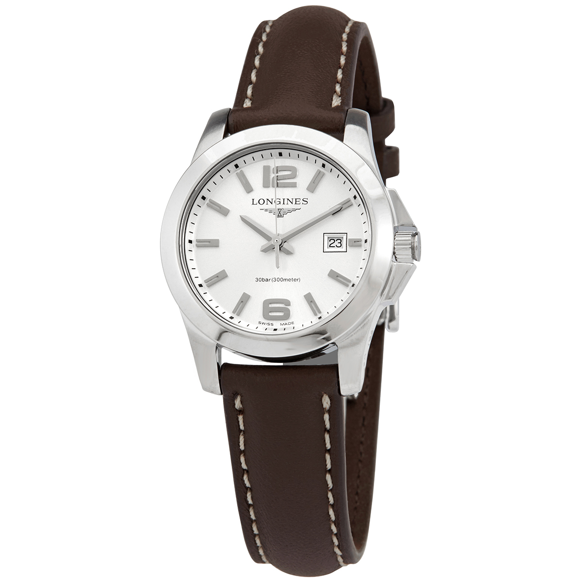 Longines Conquest Quartz Silver Dial Ladies Watch L3.376.4.76.5