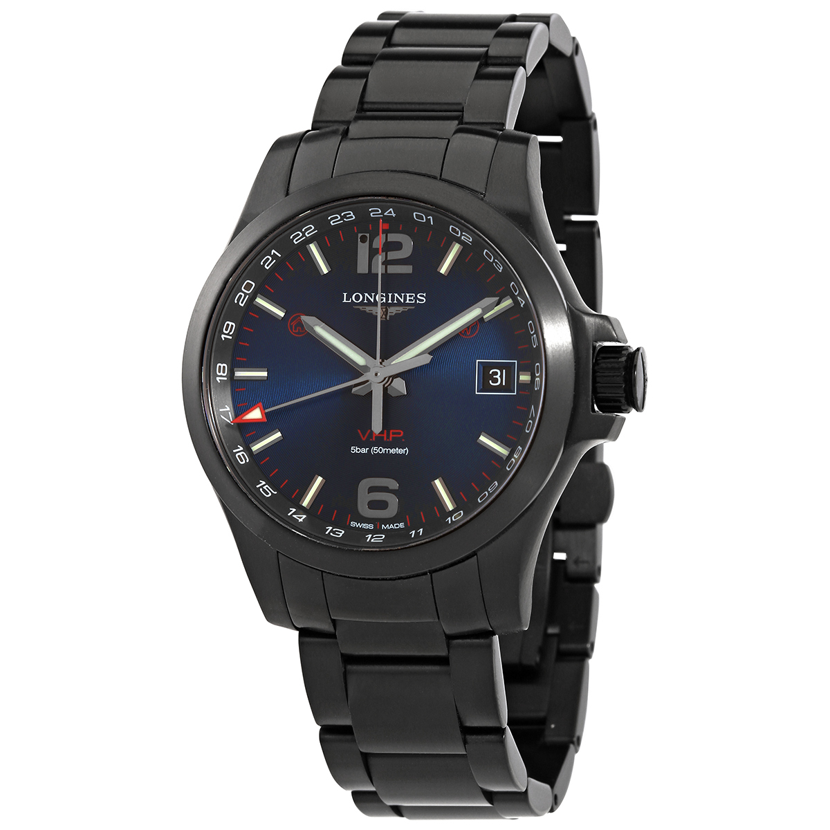 Longines Conquest V.H.P. GMT Quartz Blue Dial Men's Watch L3.718.2.96.6