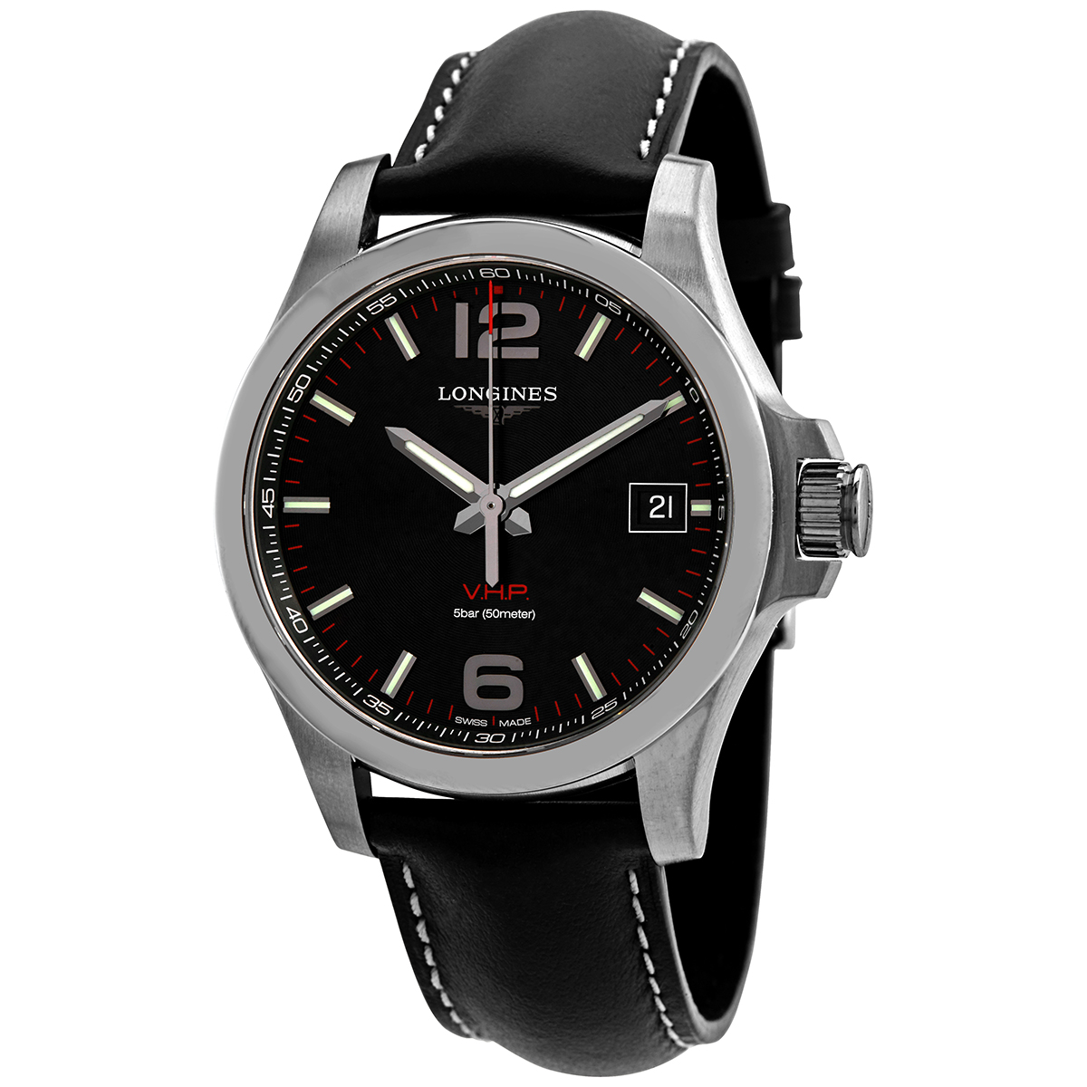 Longines Conquest V.H.P. Quartz Black Dial Men's Watch L3.716.4.56.2