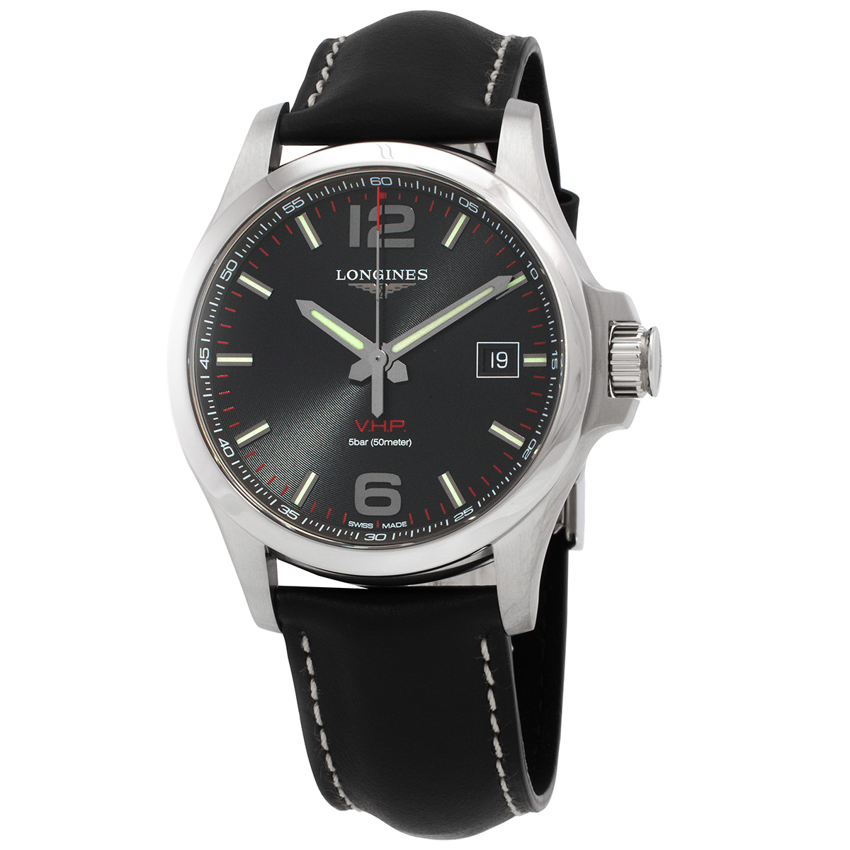 Longines Conquest V.H.P. Quartz Black Dial Men's Watch L3.726.4.56.3