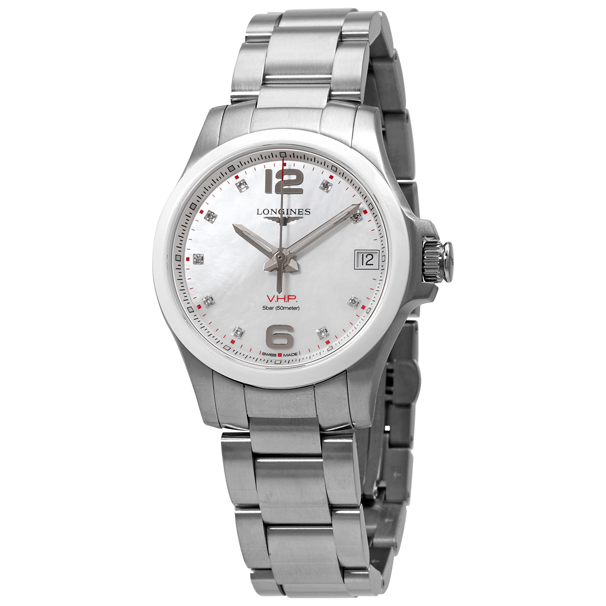 Longines Conquest V.H.P. Quartz Diamond Ladies Watch L3.319.4.87.6
