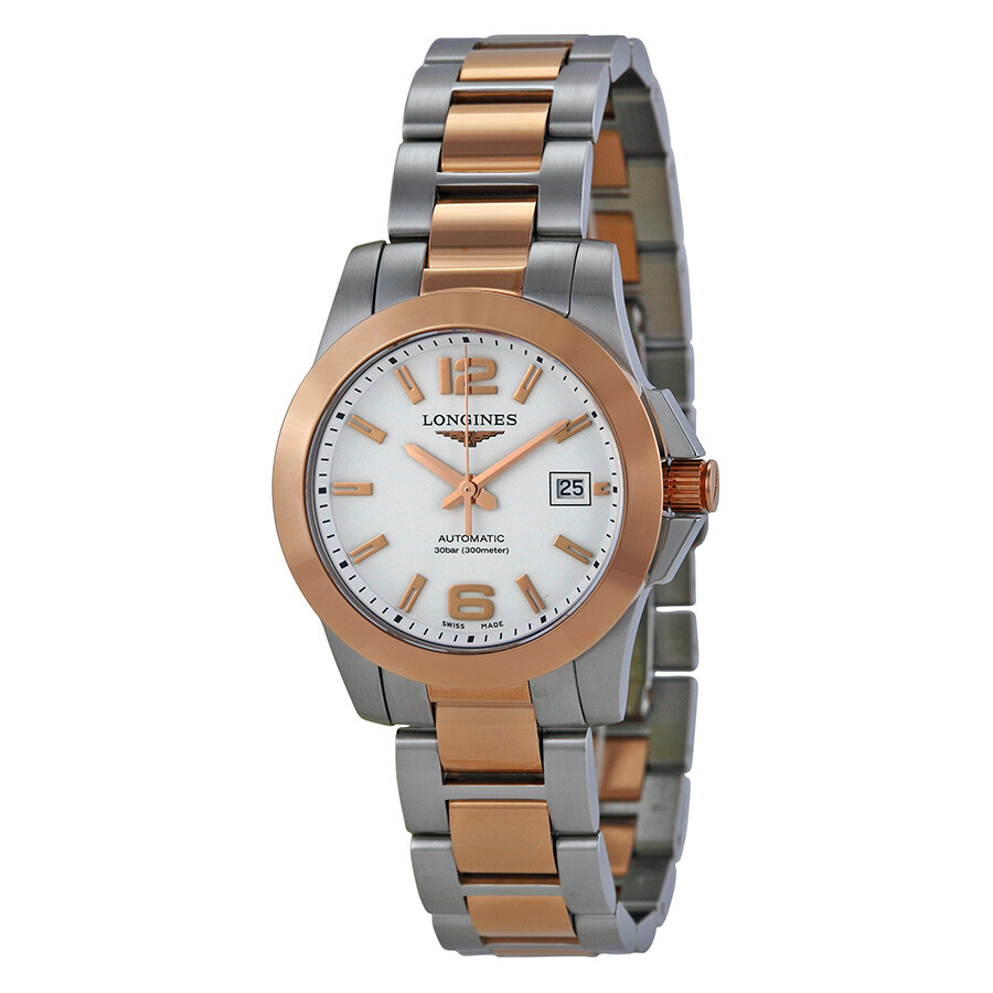 longines conquest automatic white dial